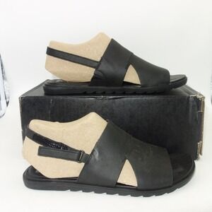 NEW SOREL Ella II Black Slingback Sandals Women's Size 8.5